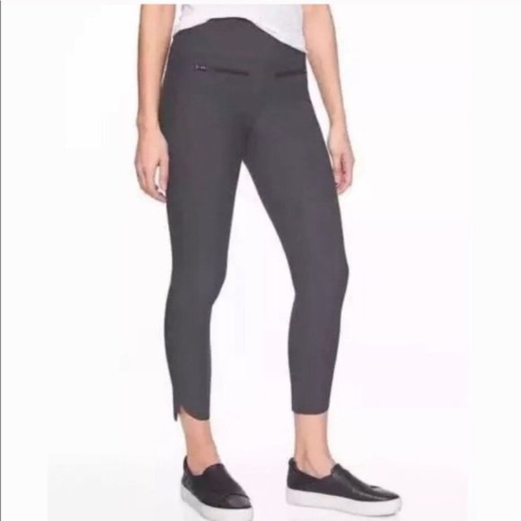 Athleta Pants - New Athleta S Gray Stellar Crop Pants Travel Casua